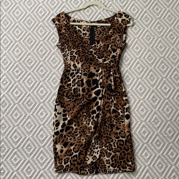 Nanette Lepore leopard silk cocktail dress - Picture 1 of 6